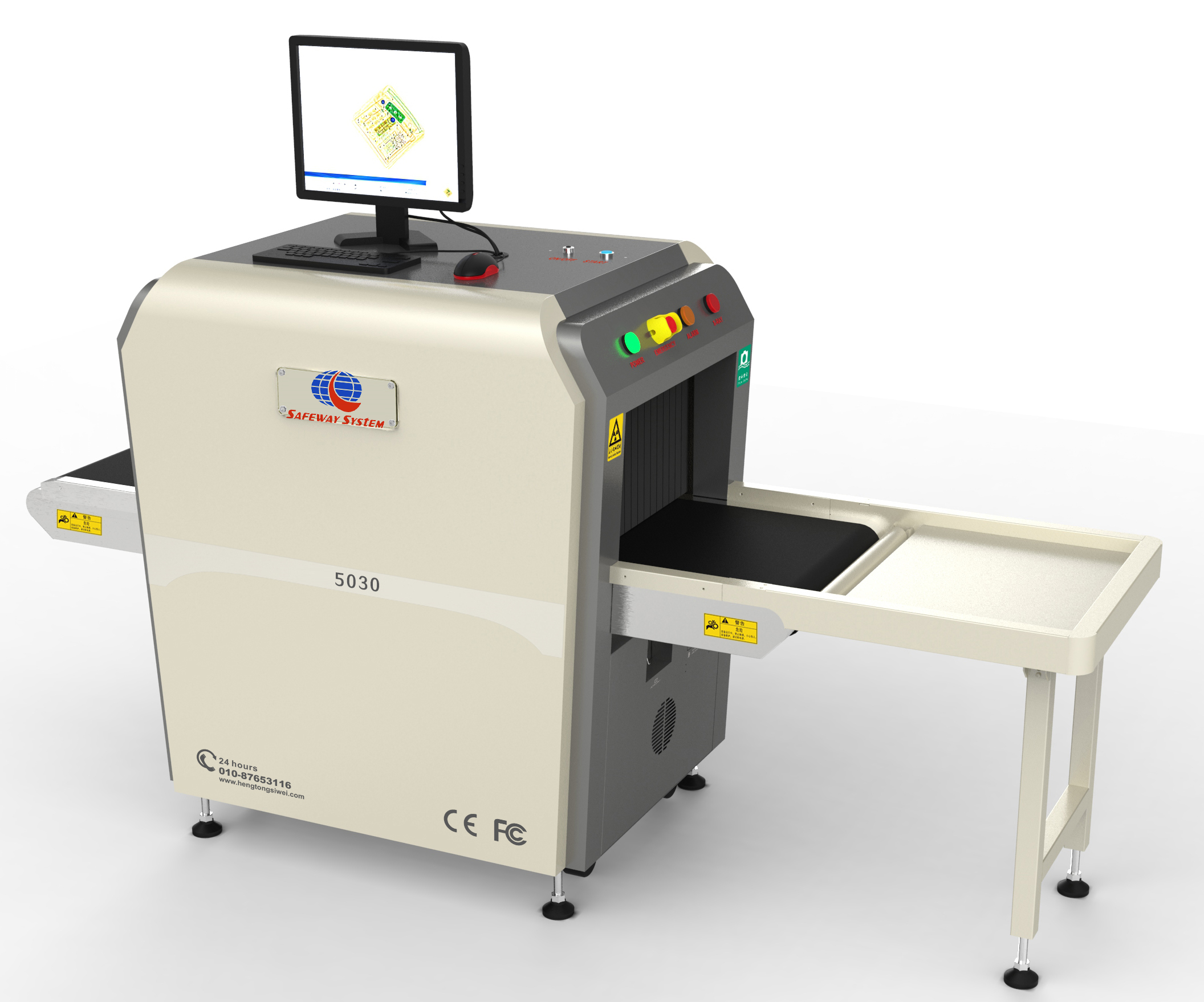 Escáner de equipaje de gran tamaño de tamaño pequeño X Ray para control de seguridad e inspección de paquetes